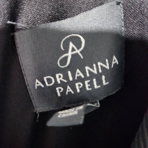 Adrianna Papell Black Cap Sleeve Dress Party Work Cocktail Slim Fit - Size 2 - Picture 2 of 10